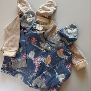 Burt’s Bees Baby Girl Footie Onesie Pajamas Holiday Fall Floral 6-9 Month